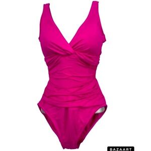 Ralph Lauren Beach Club Solid Twist Underwire One Piece Swimsuit 10